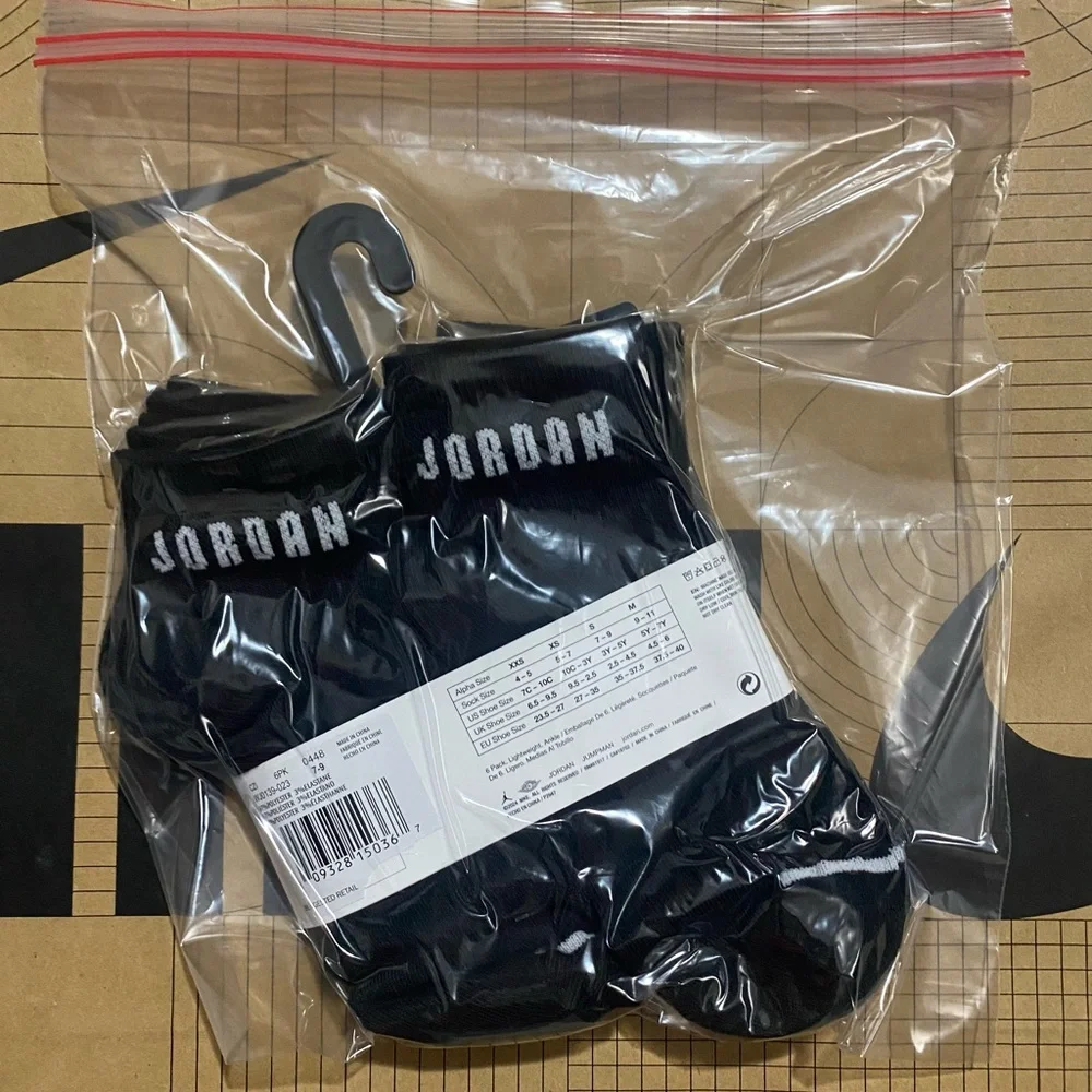 Nike Air Jordan Black Ankle Socks quarter cut basketball socks jumpman 6-pack